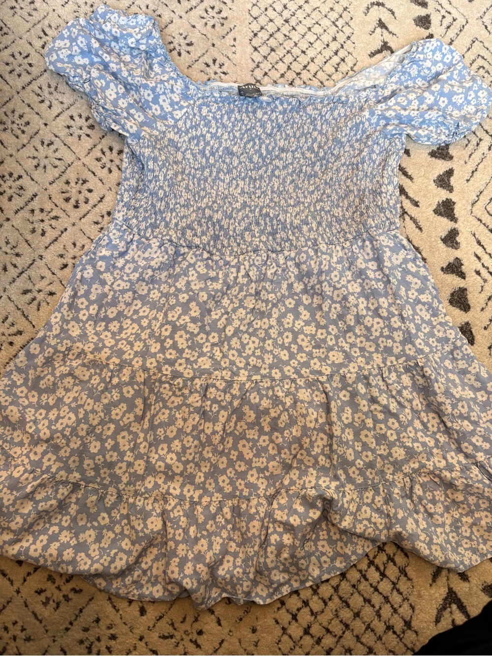ARULA Light Blue Floral Mini Dress